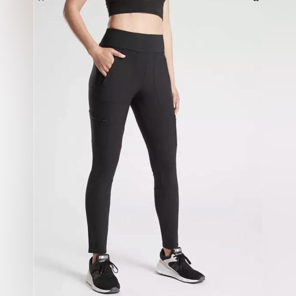 Athleta Headlands Hybrid Tight Black Hike Casual Travel Trek Tech Adventure Sz 2